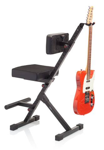 Gator Frameworks Deluxe Guitar Seat w/ Adjustable Back Rest & Guitar Hanger