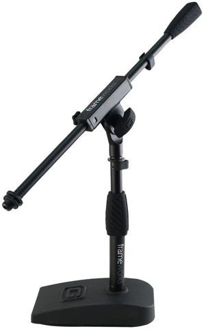 Gator Frameworks Short Weighted Base Microphone Stand with Soft Grip Twist Clutch, Boom arm - Texas Tour Gear