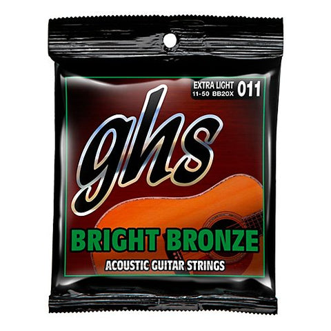 GHS BB20X Bright Bronze Extra Light 11-50 Acoustic Guitar Strings