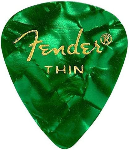 Fender Premium Picks - Thin, 351 Shape, Green Moto