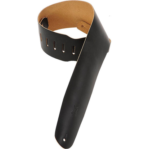 Levy's M4 3 1/2" Leather Bass Strap - Black