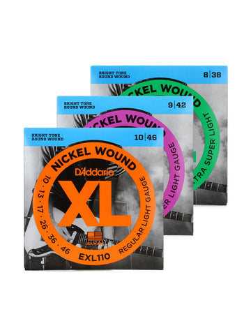 D'Addario EXL125 Super Light Top Regular Bottom Nickel Wound Electric Guitar Strings 9-46