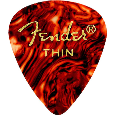 Fender 351 Shape Classic Celluloid Guitar Picks, Thin Shell