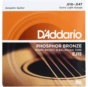 D'addario EJ15 Extra Light - Phosphor Bronze Acoustic Strings 10-47