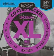 D'Addario EXP120 Coated Electric Guitar Strings, Super Light, 9-42 - Texas Tour Gear