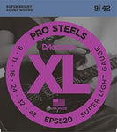 D'Addario EPS520 ProSteels Electric Guitar Strings, Super Light, 9-42 - Texas Tour Gear