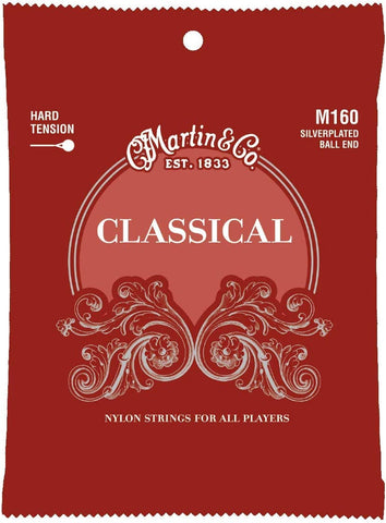 Martin M160 Classical Silver-Plated Ball End Nylon Strings - Hard Tension