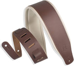 Levy's Leathers 3" Wide Leather Guitar Strap with Foam Padding and Garment Leather Backing; Brown and Cream (M26PD-BRN_CRM) - Texas Tour Gear