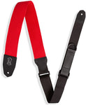 Levy's Leathers Right Height Guitar Strap with RipChord Quick Adjustment Technology; 2" Wide Cotton - Red (MRHC-RED) - Texas Tour Gear