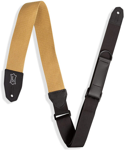 Levy's Leathers Right Height Guitar Strap with RipChord Quick Adjustment Technology; 2" Wide Cotton - Tan (MRHC-TAN) - Texas Tour Gear