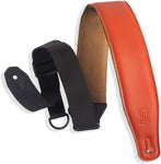 Levy's Leathers Right Height Guitar Strap with RipChord Quick Adjustment Technology and Suede Backing; 2.5" Width Padded Garment Leather - Orange (MRHGS-ORG) - Texas Tour Gear