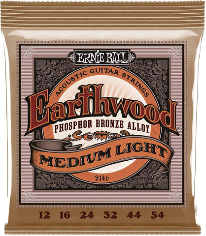 Ernie Ball PO2146 Earthwood 12-54 Med Light Phosphor Bronze Acoustic Strings - Texas Tour Gear