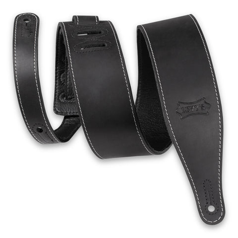 Levy's 2.5″ Pull-Up Butter Leather Guitar Strap – BLK – M17BAS-BLK